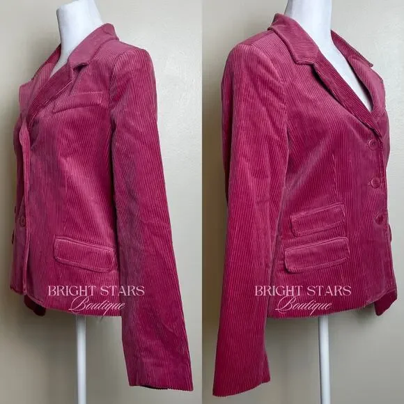 Rare Pink Corduroy Blazer Jacket ASO Lorelai Gilmore Girls Bright Colorful
